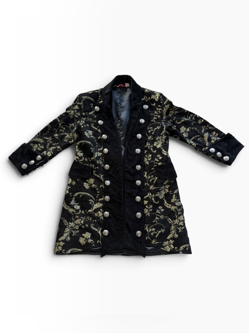 Vintage Museum Replicas Ltd Lotus Black Gold Brocade Pirate Coat XL
